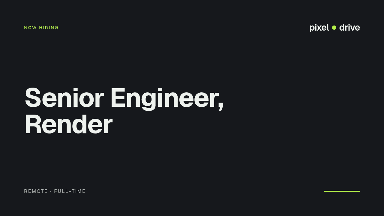 PixelDrive Hiring render